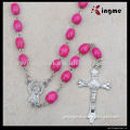 2012 Candy color cheap Wooden rosary religious necklace